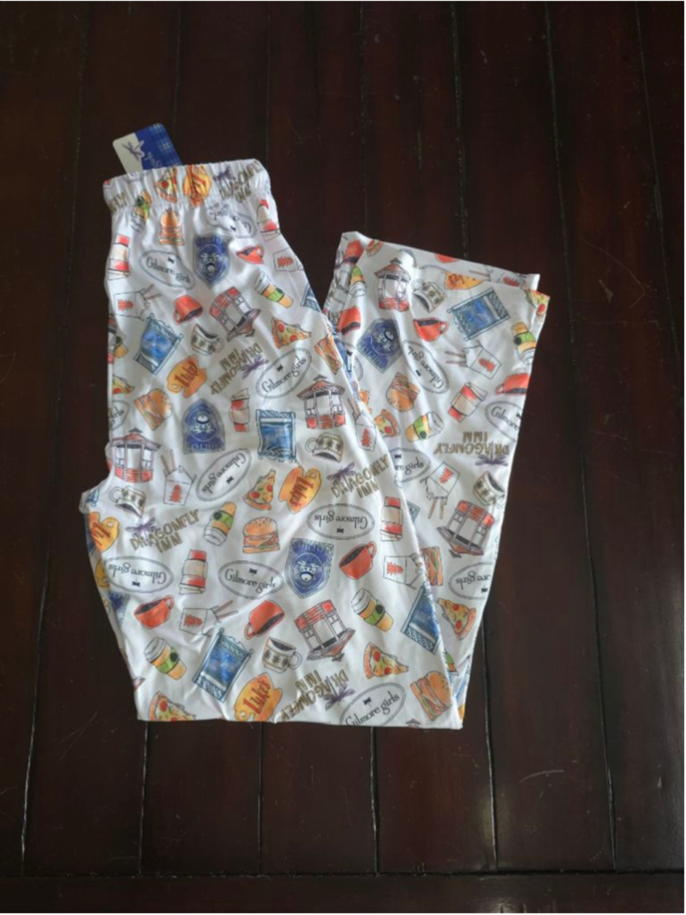 Womens NWT Limited Edition Gilmore Girls White Orange Soft Pajama Lounge Pants S